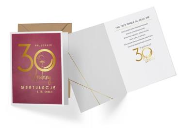 Opakowanie Karnet V-010 Urodziny 30