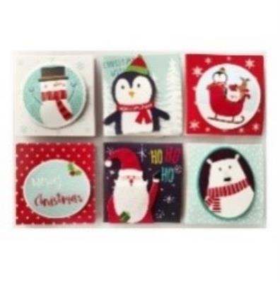 Opakowanie Karnety samoprzylepne do podpisywania prezentów / 12 szt. Zima