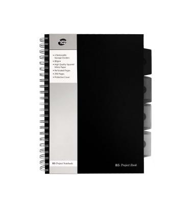 Kołozeszyt PUKKA BLACK B5 PROJECT BOOK czarny, kratka. Wydawca: Pukka Pads. SmakLiter.pl Opakowanie Kołozeszyt PUKKA BLACK B5 PROJECT BOOK czarny, kratka
