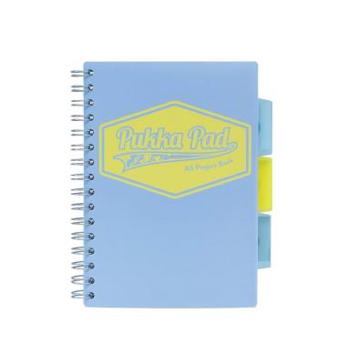 Kołozeszyt PUKKA PASTEL A5 PROJECT BOOK niebieski, kratka. Wydawca: Pukka Pads. SmakLiter.pl Opakowanie Kołozeszyt PUKKA PASTEL A5 PROJECT BOOK niebieski, kratka