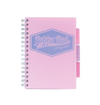 Kołozeszyt PUKKA PASTEL A5 PROJECT BOOK różowy, kratka. Wydawca: Pukka Pads. SmakLiter.pl Opakowanie Kołozeszyt PUKKA PASTEL A5 PROJECT BOOK różowy, kratka