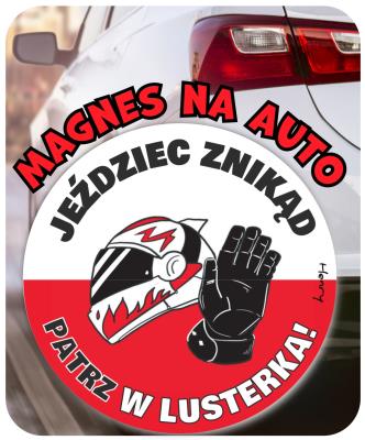 Opakowanie Magnes na auto PATRZ W LUSTERKA