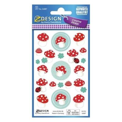 Opakowanie Naklejki papierowe - muchomorki