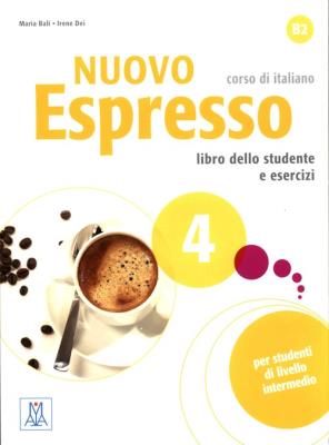 Nuovo Espresso 4 Podręcznik + ćwiczenia + audio. Autor: Maria Balicka, Dei Irene. SmakLiter.pl Okładka książki Nuovo Espresso 4 Podręcznik + ćwiczenia + audio