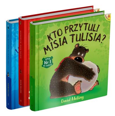 Pakiet: Kto przytuli../Kochamy Cię../Miś Tuliś... Autor: David Melling. SmakLiter.pl Okładka książki Pakiet: Kto przytuli../Kochamy Cię../Miś Tuliś..