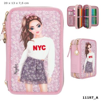 Opakowanie Piórnik potrójny z wyposażeniem TOPModel CITY Flowers 11197A