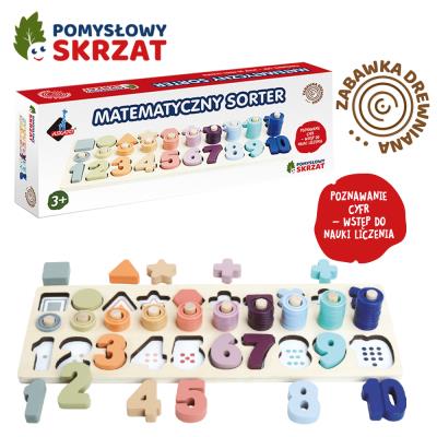 Pomysłowy skrzat - matematyczny sorter. Wydawca: Askato. SmakLiter.pl Opakowanie Pomysłowy skrzat - matematyczny sorter