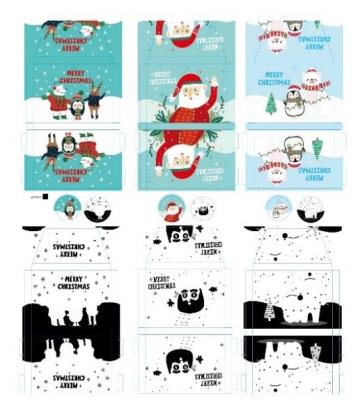 Opakowanie Pudełka na karty podarunkowe lub pieniądze. Bałwanek