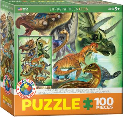 Opakowanie Puzzle 100 Smartkids Herbivorous Dinosaurs 6100-0360