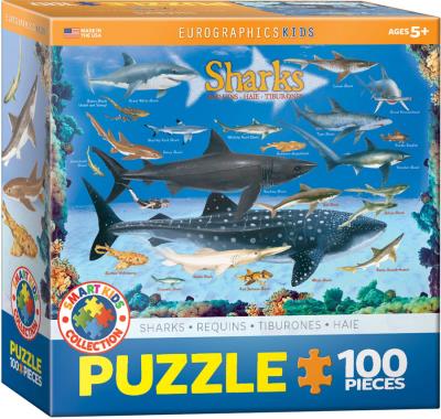 Opakowanie Puzzle 100 Smartkids Sharks 6100-0079