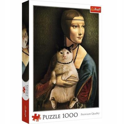 Opakowanie Puzzle 1000 Dama z kotem 10663