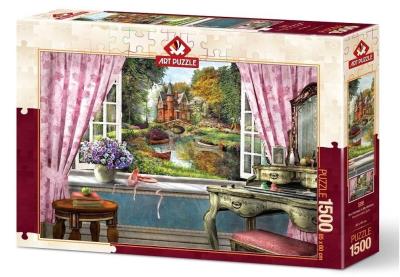 Opakowanie Puzzle 1500 Okno z widokiem na piękną chatkę