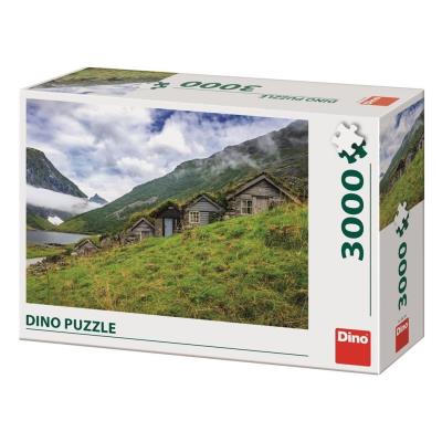 Puzzle 3000 Norwegia, Wioska nad Fiordem. Wydawca: Dino Toys. SmakLiter.pl Opakowanie Puzzle 3000 Norwegia, Wioska nad Fiordem
