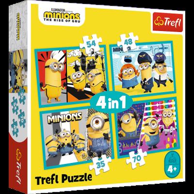 Opakowanie Puzzle 4w1 Wesoły Świat Minionków TREFL