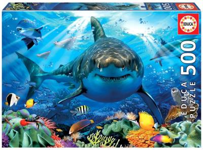 Puzzle 500 Żarłacz biały G3. Wydawca: Educa. SmakLiter.pl Opakowanie Puzzle 500 Żarłacz biały G3