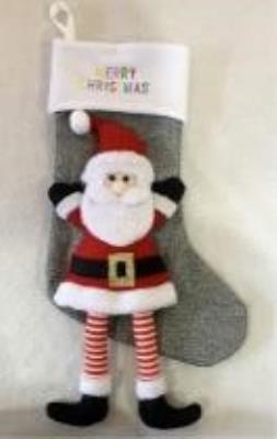 Opakowanie Skarpeta świąteczna 48cm z dekoracją 3D