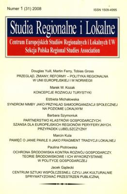 Opakowanie Studia Regionalne i lokalne 1/2008