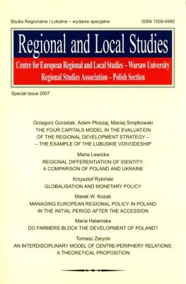 Opakowanie Studia Regionalne i lokalne 2007 specjalny