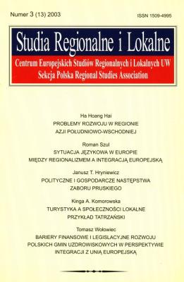 Opakowanie Studia regionalne i lokalne 3/2003