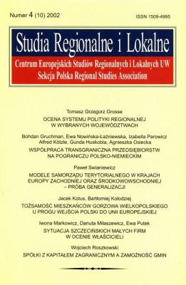 Opakowanie Studia regionalne i lokalne 4/2002