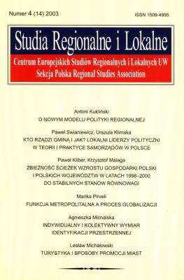 Opakowanie Studia regionalne i lokalne 4/2003