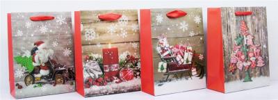 Opakowanie Torebka Świąteczna 3D pionowa mała Retro mix