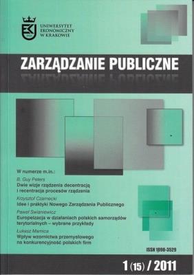 Opakowanie Zarządzanie publiczne 1 (15) 2011