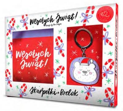 Opakowanie Zestaw brelok + skarpety Wesołych Świąt-Misiu