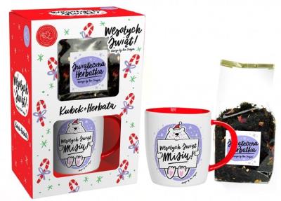 Opakowanie Zestaw kubek + herbata Wesołych Świąt-Misiu