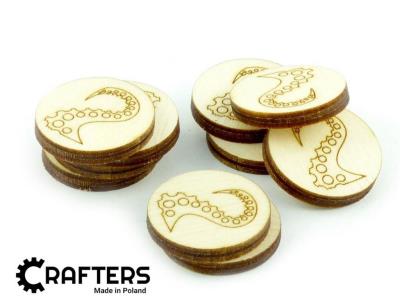 Znaczniki drewniane okrągłe macka 22x3mm 10szt. Wydawca: Crafters. SmakLiter.pl Opakowanie Znaczniki drewniane okrągłe macka 22x3mm 10szt