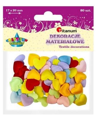 Opakowanie Aplikacje materiałowe serca 17x15mm mix 80szt