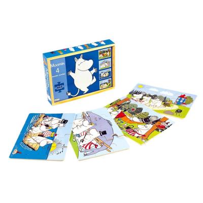 Opakowanie Drewniane puzzle 4 Układanki Muminki