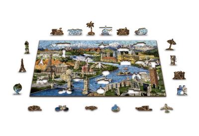 Opakowanie Drewniane puzzle World Landmarks L