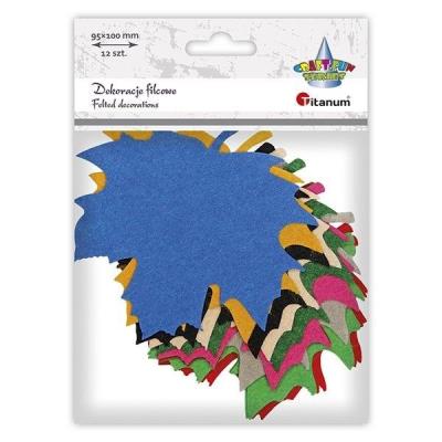 Opakowanie Filcowe liście klonu 100x95mm mix 12szt