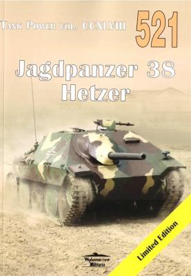 Jagdpanzer 38 Hetzer. Tank Power vol. CCXLVIII 521. Autor: Janusz Ledwoch. SmakLiter.pl Okładka książki Jagdpanzer 38 Hetzer. Tank Power vol. CCXLVIII 521