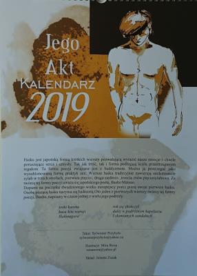 Kalendarz 2019 Jego akt. Autor: Przybyło Sylwester. SmakLiter.pl Okładka książki Kalendarz 2019 Jego akt