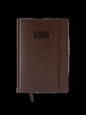 Opakowanie Kalendarz 2022 Lux z gumką V3 A5 dzienny brązowy KKA5DL