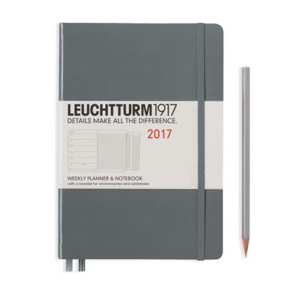 Opakowanie Kalendarz tygodniowy z notatnikiem 2017 Medium antracyt Leuchtturm1917