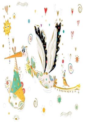 Opakowanie Karnet B6 + koperta Narodziny Bocian