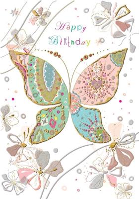 Opakowanie Karnet B6 + koperta Urodziny Motyl