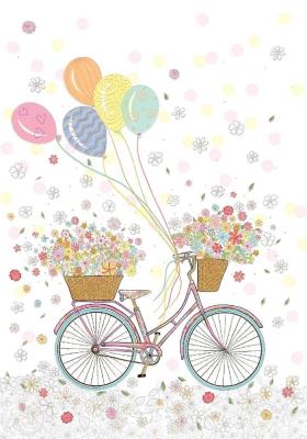 Opakowanie Karnet B6 + koperta Urodziny Rower