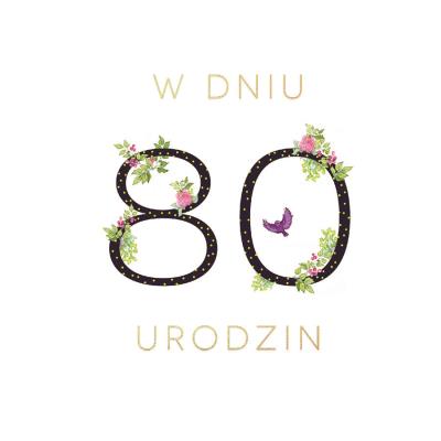 Opakowanie Karnet Swarovski kwadrat CL1880_PO Urodziny 80