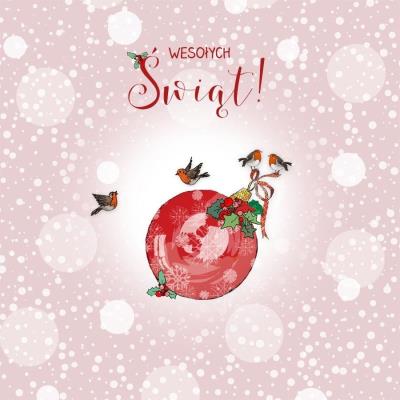 Opakowanie Karnet Swarovski kwadrat CL3501_PO Święta Bombka