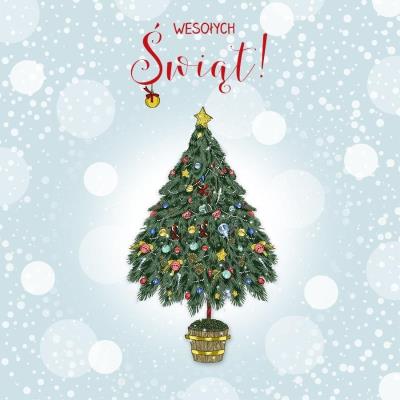 Opakowanie Karnet Swarovski kwadrat CL3503_PO Święta Choinka