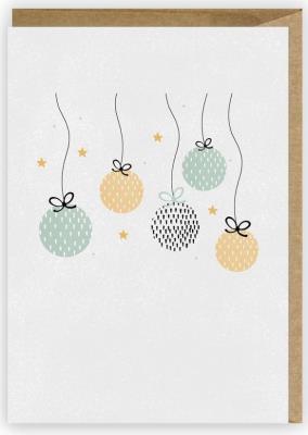Opakowanie Kartka Boże Narodzenie Bombki, eko koperta K082