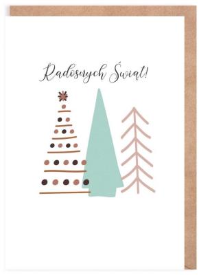 Opakowanie Kartka Boże Narodzenie Choinki..., eko K140