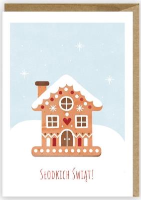 Opakowanie Kartka Boże Narodzenie Domek z piernika, eko K070