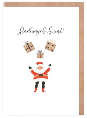 Opakowanie Kartka Boże Narodzenie Mikołaj z prezentami K139