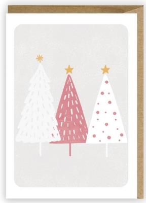 Opakowanie Kartka Boże Narodzenie Pastelowe choinki, eko K071