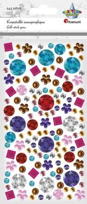 Opakowanie Kryształki samoprzylepne kwiatki, kwadraty 141szt
